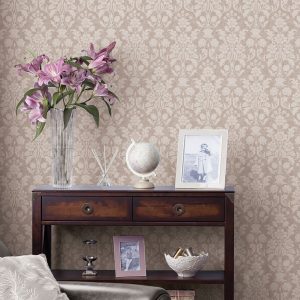 Semington Silhouette, blomstrete damskmønstret tapet i rosa