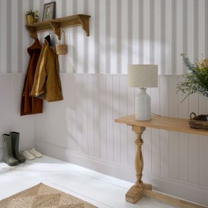 Sonnet Stripe, vinyltapet med striper i beige