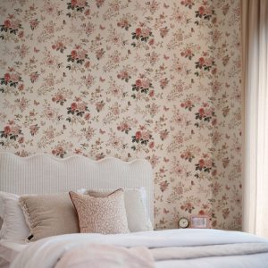 Vintage Rose, tapeter med roser i rosatoner