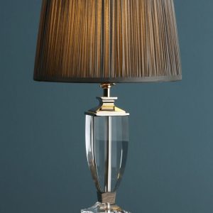 Carson, klassisk, petit lampefot i krom og krystall, H30cm