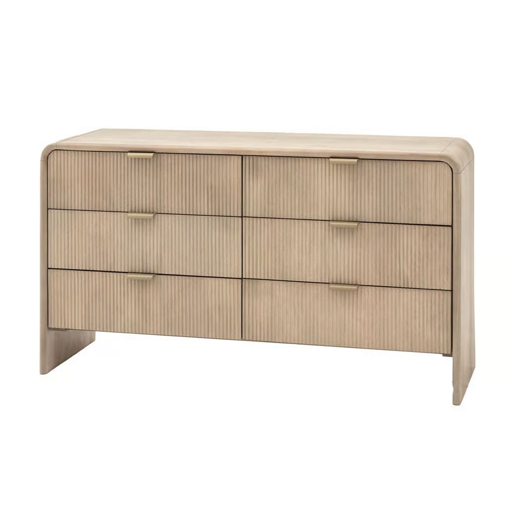 Colonna, stor moderne kommode med 6 skuffer i mangotre - Image 7