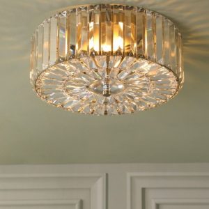 Fernhurst, takplafond i antikk messing med krystallstaver (Ø35cm)