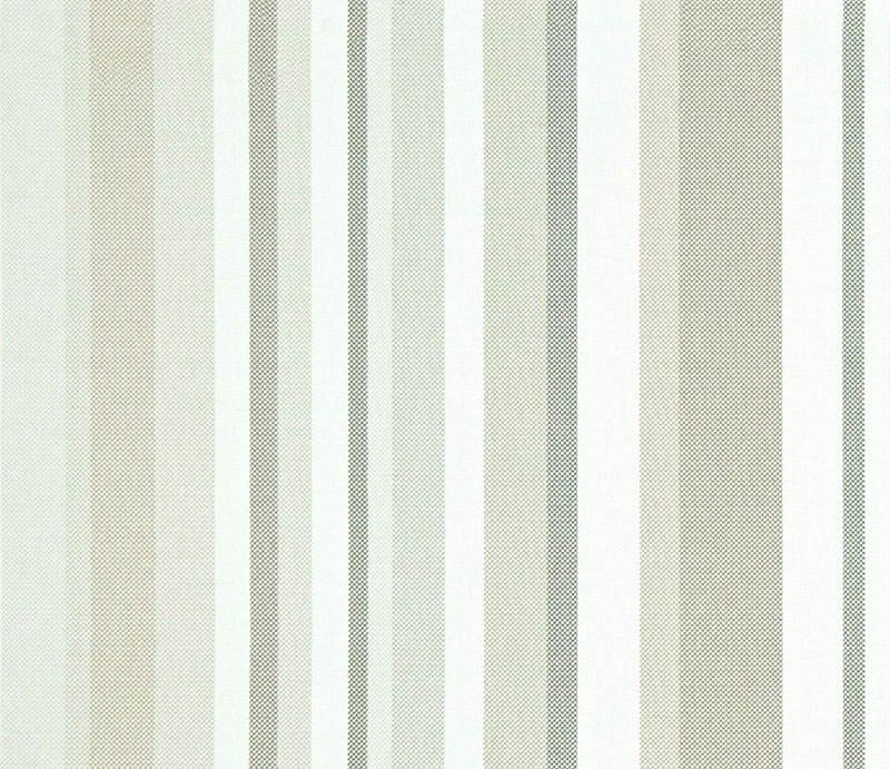 Hampden, gardin/møbelstoff med brede striper i greige/beige i bomull/lin - Image 2