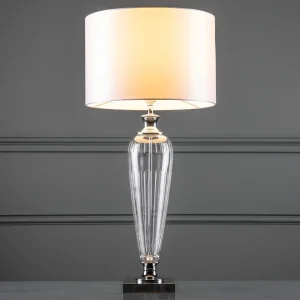 Hinton, klassisk og elegant bordlampe i krystall og krom