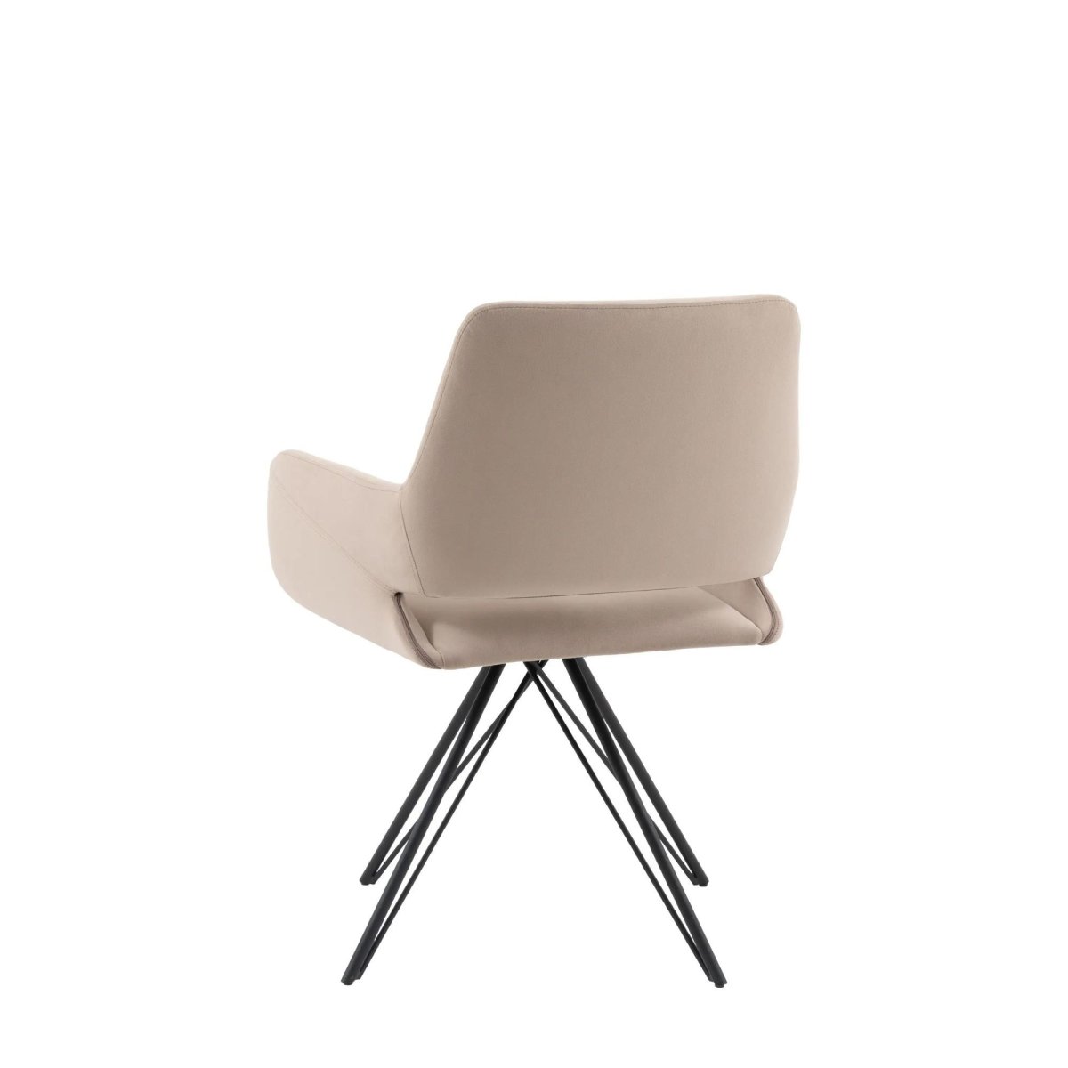 Livorno, moderne sving spisestol med metallben, trukket i beige fløyel - Image 6