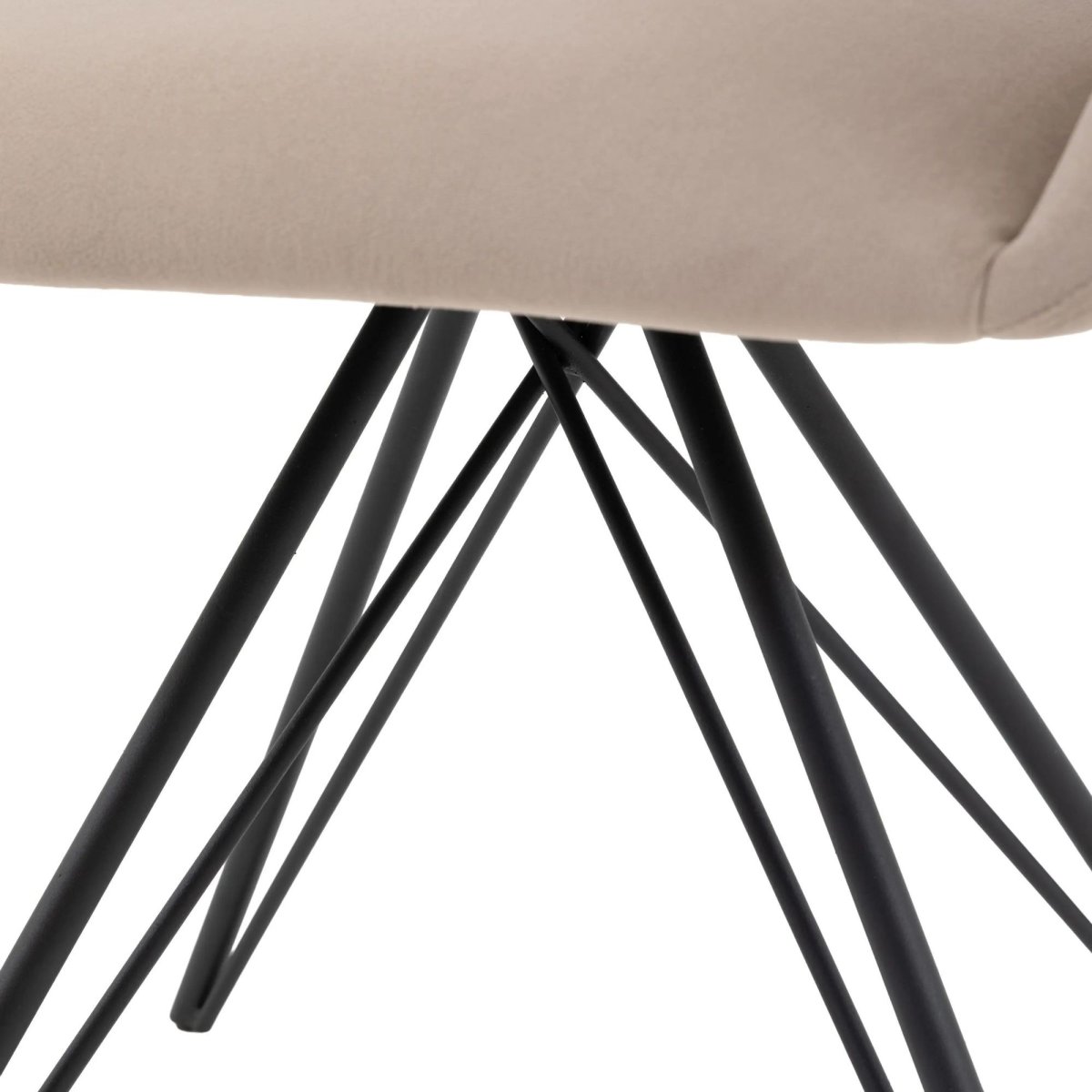 Livorno, moderne sving spisestol med metallben, trukket i beige fløyel - Image 8