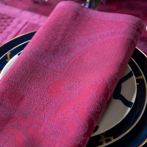 Palais Venitien, damaskvevd serviett i rosa bomull