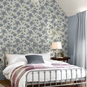Pickworth Posy, blomstertapet i blått fra Laura Ashley