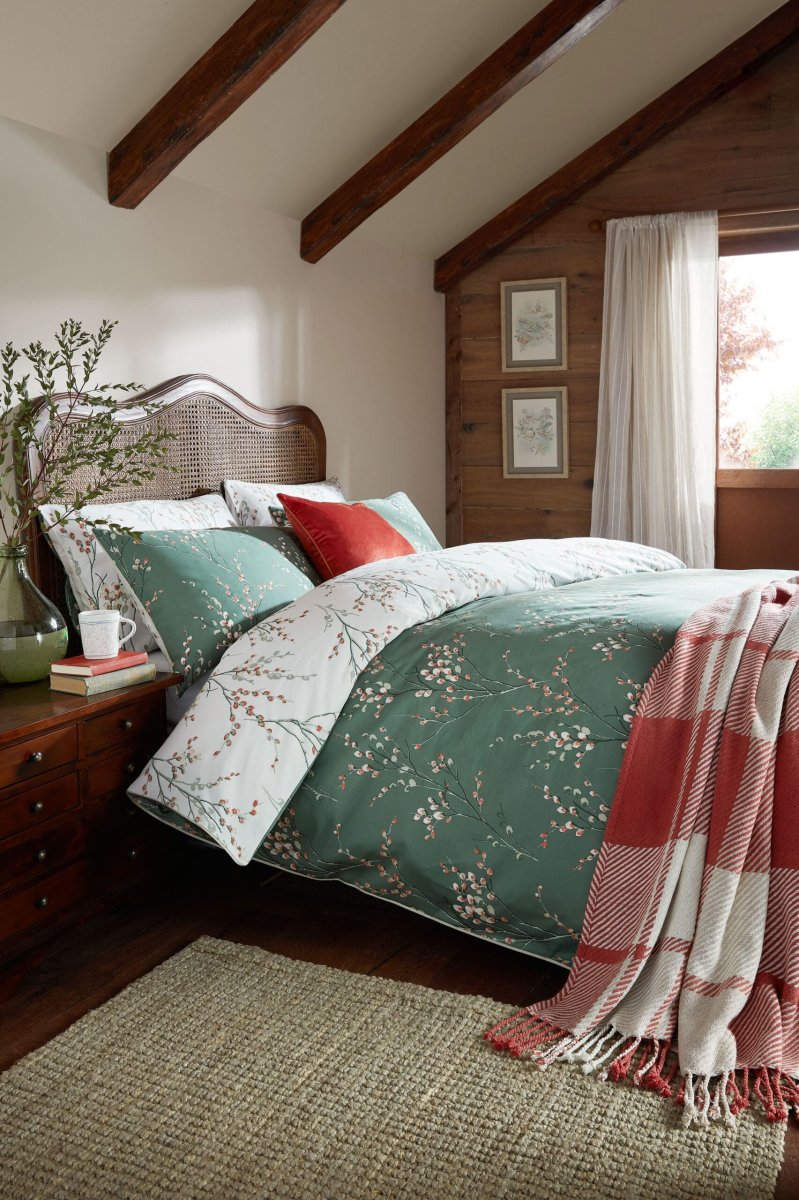 Pussy Willow, sengesett med gåsunger i grønt fra Laura Ashley - Image 2