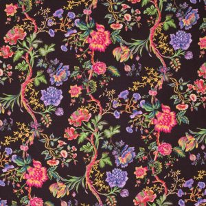 Rochecotte, fargerikt blomstrete stoff av Cordelia De Castellane – Svart