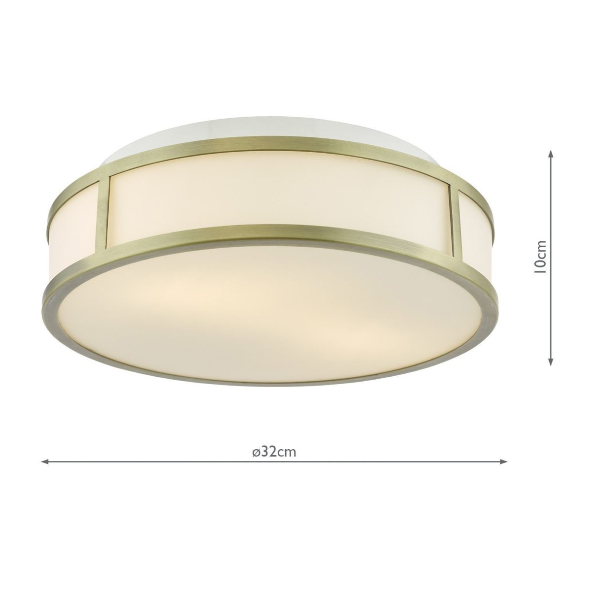Royce, Art Deco insporert takplafond i antikk messing og opalglass (ip44) - Image 5