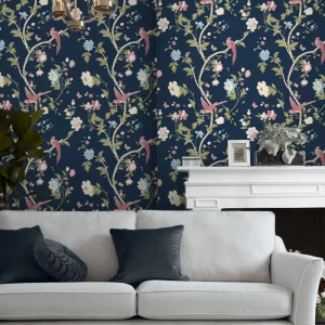 Summer Palace, chinoiserie tapet i blått fra Laura Ashley