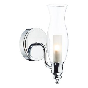 Vestry, klassisk vegglampe til baderommet i krom og glass (ip44)