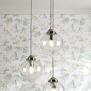 Whitham, taklampe med 3 pendler i krom og glass