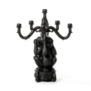 BURLESQUE - THE NO EVIL MONKEYS"  CHANDELIER h. Cm.60 - BLACK