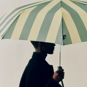 Regn Stripete paraply - Gul og Grønn